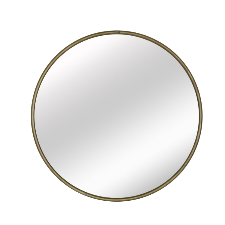 

[US Warehouse] Metal Circular Frame Indoor Iron Wall Mounted Plane Mirror Size: 31.5 inch (Ancient Gold)