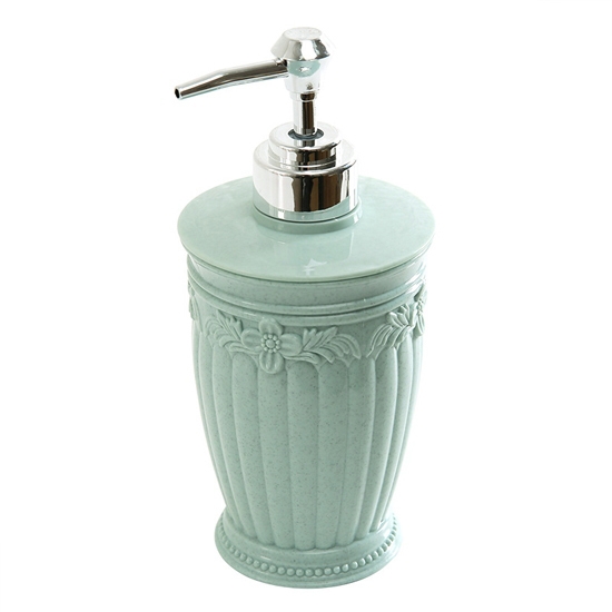 

3 PCS Round Press Style Carved Shower Gel Hand Soap Fill Empty Bottle (Baby Blue)