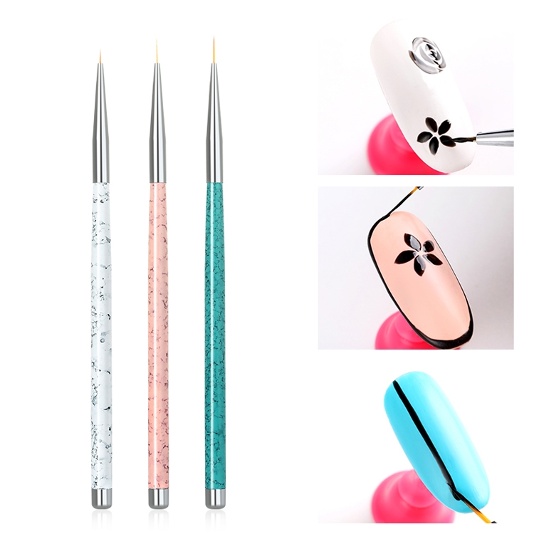 

3PCS Nail Drawing Pen Dotting Tools Drawing Pen Carved Tool Nail Art Accessories Brushes Nail Pencil Set