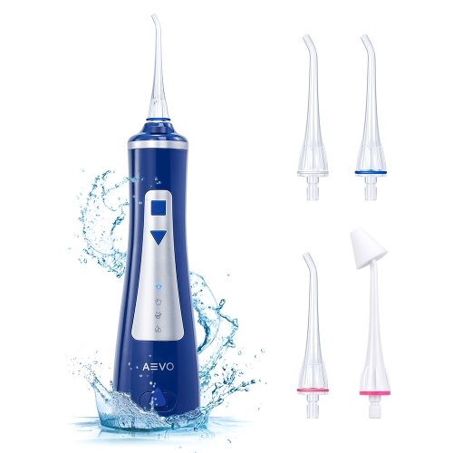 

AEVO Portable Cordless Oral Irrigator Dental USB Rechargeable IPX7 Waterproof Water Jet Flosser(Blue)