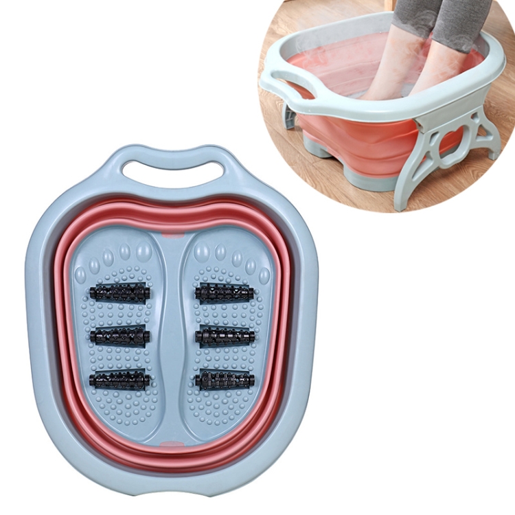 

Household Foldable Foot Massage Foot Bath (Blue)