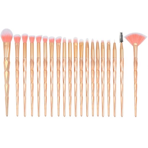 

20 in 1 Diamond Handle Eye Brush Multi-functional Makeup Brush, Pink+Blue Handle and Pink Brush