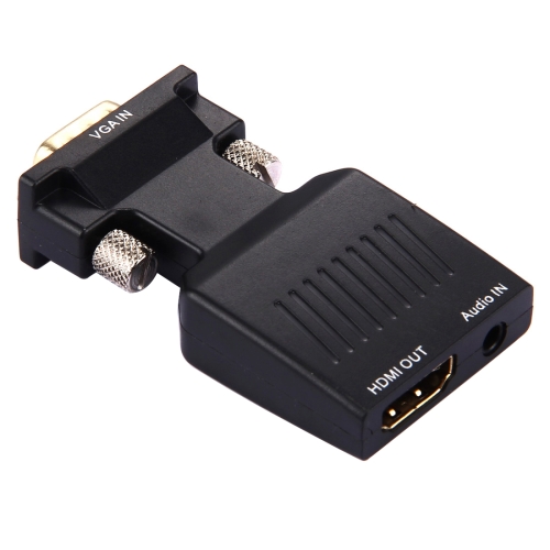 

HD 1080P VGA to HDMI + Audio Video Output Converter Adapter for HDTV Monitor Projector(Black)
