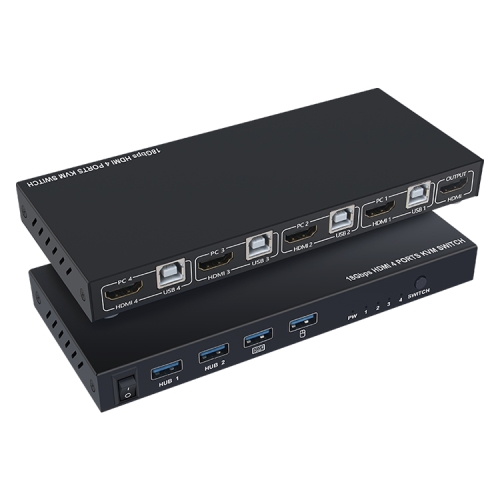 

AIMOS AM-KVM201 18 Gbps HDMI 2.0 4 In 1 Out HDMI KVM Switcher USB Sharer