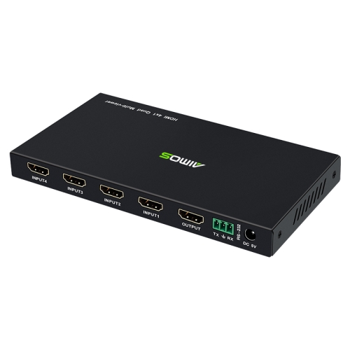 

AIMOS AM-8401 4 In 1 Out 4x1 Multi-viewer HDMI Switch with Remote Control, US Plug
