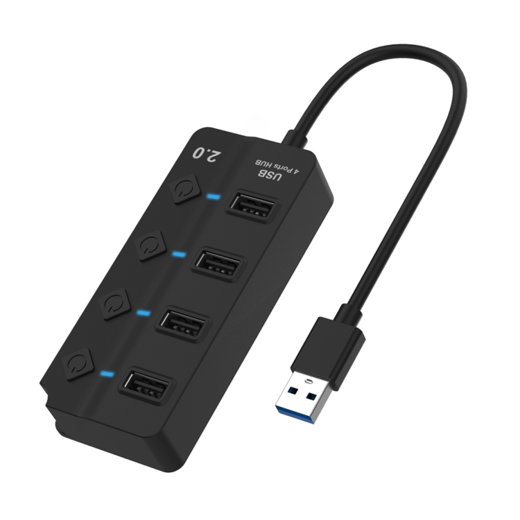 

Onten 5301 USB 3.0 Male to 4 USB 2.0 Female Splitter Extender with Independent Switch