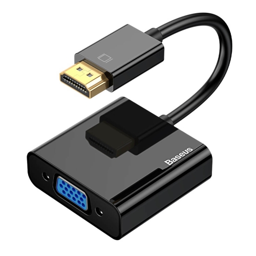 

Baseus CAHUB-AH01 HDMI 1080P to VGA HD Converter with 3.5mm Audio Interface & Micro USB Power Port, Length: 11cm(Black)