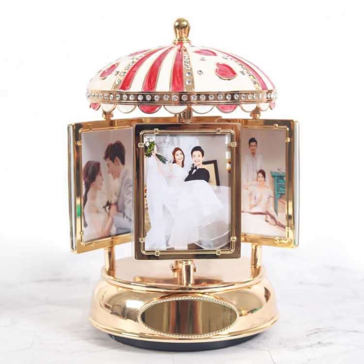 

Rotating Photo Frame Music Box Creative DIY Valentines Day Gift