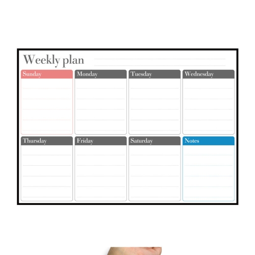 

Magnetic Weekly Plan Refrigerator Magnet PET Magnetic Soft Whiteboard, Size: 29.7cm x 42cm (Black)