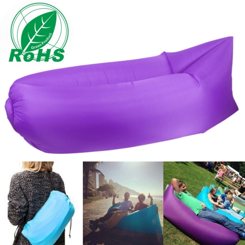 

RoHS Certificate Inflatable Lounger Nylon Fabric Compression Air Bag Sofa for Beach / Travelling / Hospitality / Fishing, Size: 185cm x 75cm x 50cm(Purple)