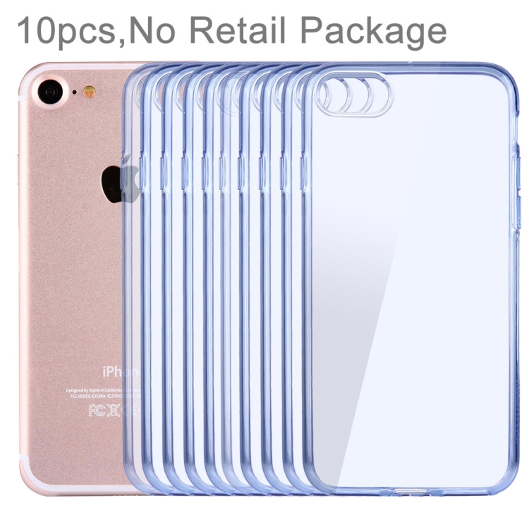 

10 PCS HAWEEL for iPhone 8 & 7 Soft Semitransparent TPU Protective Case(Blue)