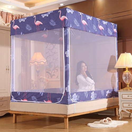 

Square Ceiling Zipper Mosquito Net Encryption Zipper Three Door Defence Mosquito for 1.5m Bed with Anti-slip Rope(Gray Blue)
