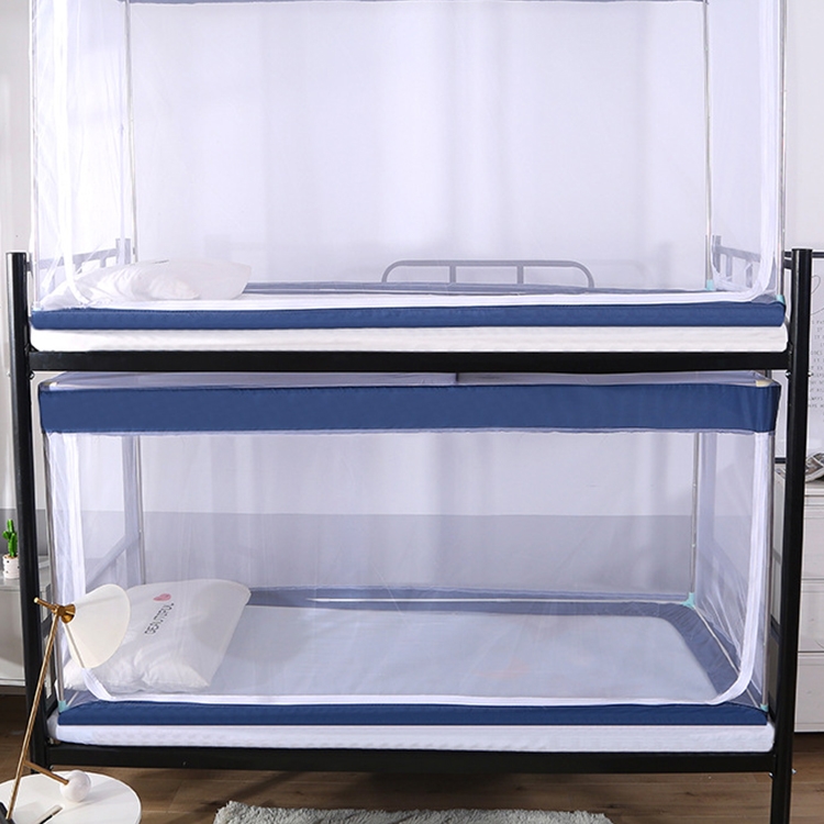 

Student Dormitory Square Ceiling Zipper Mosquito Net Encryption Zipper Single Door Defence Mosquito for Lower Berth (Blue)
