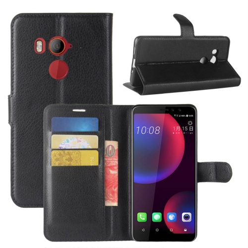 

For HTC U11 EYEs Litchi Texture Horizontal Flip Leather Case with Wallet & Holder & Card Slots(Black)