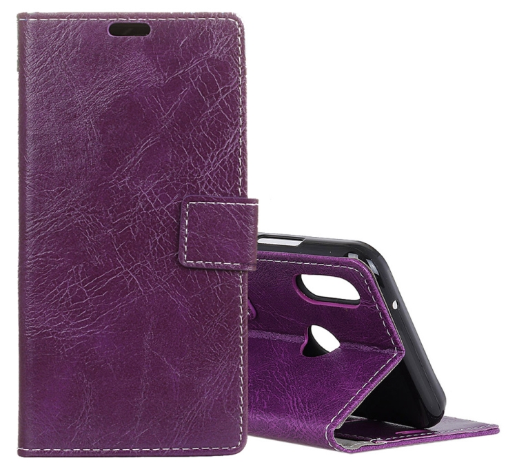 

Retro Crazy Horse Texture Horizontal Flip Leather Case for HTC U12 Life, with Holder & Card Slots & Wallet & Photo Frame (Purple)