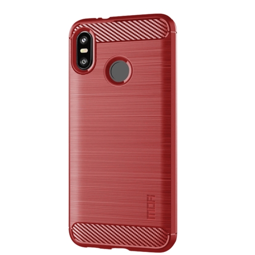 

MOFI Brushed Texture Carbon Fiber Soft TPU Case for HTC U12 Life(Red)