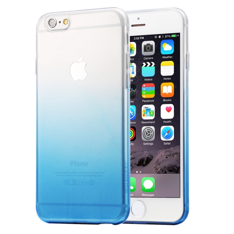 

HAWEEL for iPhone 6 & 6s Ultra Slim Gradient Color Clear Soft TPU Case(Blue)