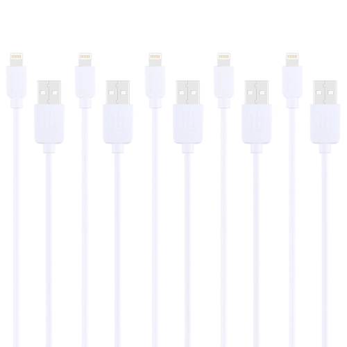 

5 PCS HAWEEL 1m High Speed 8 pin to USB Sync and Charging Cable Kit, For iPhone XR / iPhone XS MAX / iPhone X & XS / iPhone 8 & 8 Plus / iPhone 7 & 7 Plus / iPhone 6 & 6s & 6 Plus & 6s Plus / iPad(White)