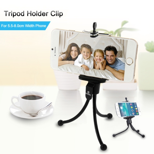 

HAWEEL Flexible Octopus Tripod Holder Clip, For iPhone, Galaxy, Sony, Lenovo, HTC, Huawei, and other 5.5-8.0cm Width Smart Phones