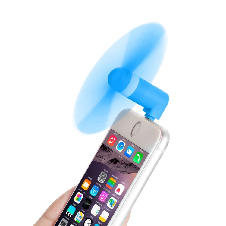 

HAWEEL 3.5 inch Fashion Portable 8 Pin USB Phone Mini Fan with Two Leaves, For iPhone 7 & 7 Plus, iPhone 6 & 6s, iPhone 6 Plus & 6s Plus, iPad Air(Blue)