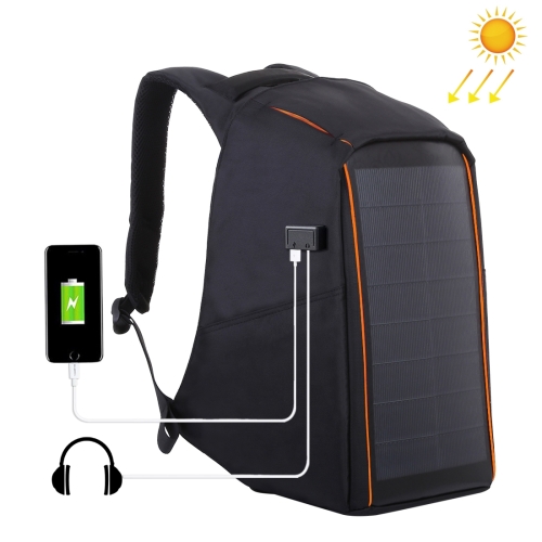 

HAWEEL 12W Flexible Solar Panel Power Backpack Anti-theft Bag with Handle and 5V / 2.1A Max Dual USB Charging Port(Black)