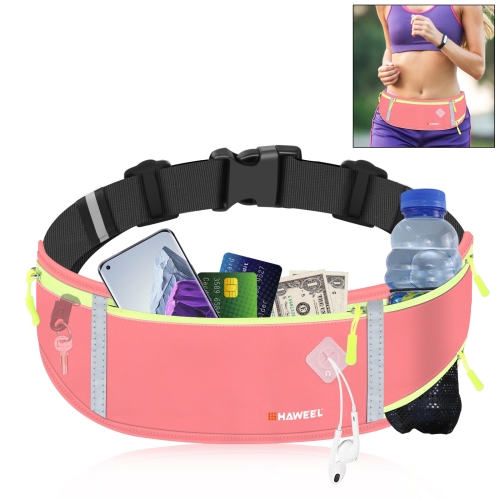 

HAWEEL Running Belt Waist Fanny Pack Bag Sports Waterproof Waist Phone Pocket(Pink)