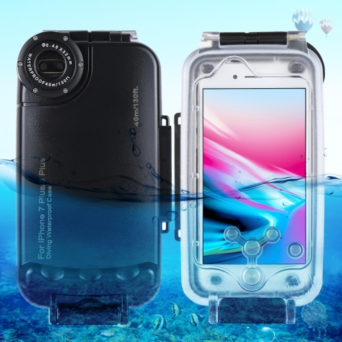 

HAWEEL for iPhone 8 Plus & 7 Plus 40m/130ft Waterproof Diving Housing Photo Video Taking Underwater Cover Case(Black)