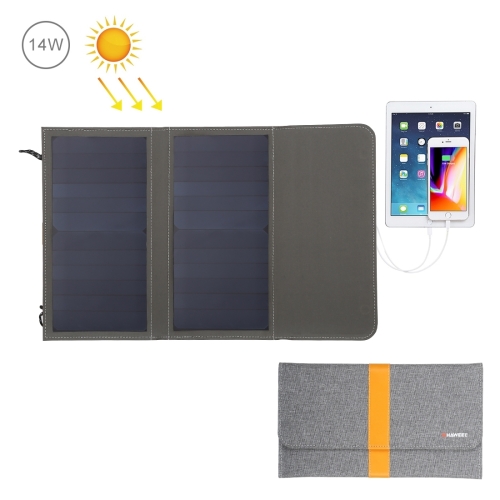 

HAWEEL 14W Foldable Solar Panel Charger with 5V / 2.1A Max Dual USB Ports