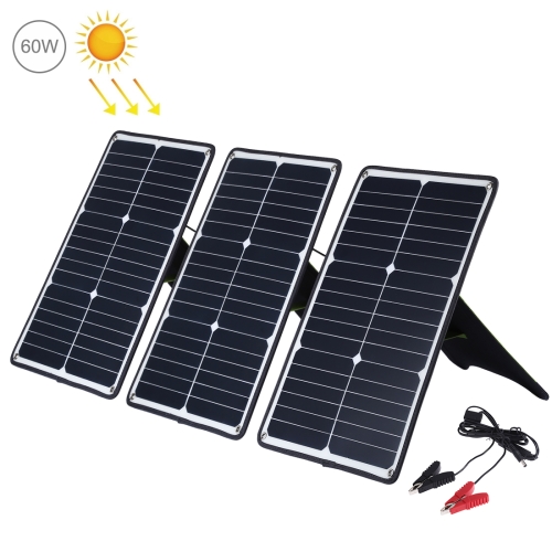 

HAWEEL 3 PCS 20W Monocrystalline Silicon Solar Power Panel Charger, with USB Port & Holder & Tiger Clip, Support QC3.0 and AFC (Black)