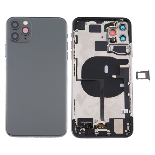 

Battery Back Cover Assembly (with Side Keys & Power Button + Volume Button Flex Cable & Wireless Charging Module & Motor & Charging Port & Loud Speaker & Card Tray & Camera Lens Cover) for iPhone 11 Pro(Green)