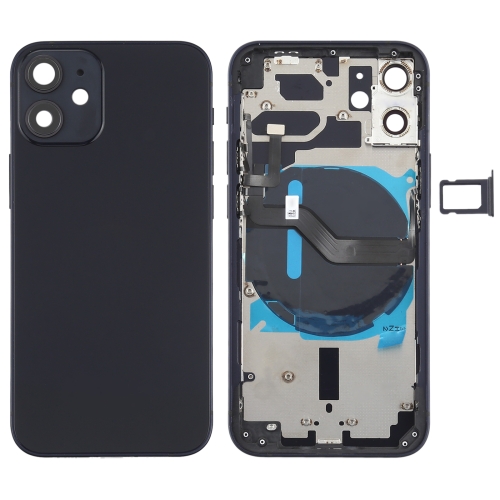 

Battery Back Cover (with Side Keys & Card Tray & Power + Volume Flex Cable & Wireless Charging Module) for iPhone 12 Mini(Black)