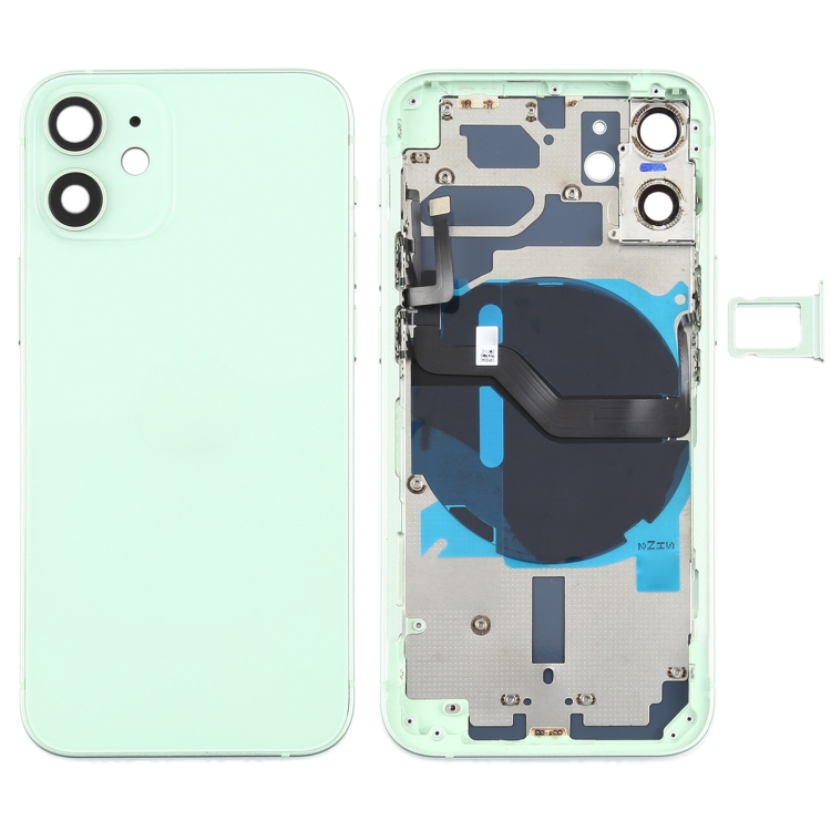 

Battery Back Cover (with Side Keys & Card Tray & Power + Volume Flex Cable & Wireless Charging Module) for iPhone 12 Mini(Green)