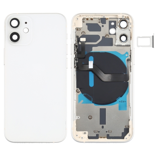 

Battery Back Cover (with Side Keys & Card Tray & Power + Volume Flex Cable & Wireless Charging Module) for iPhone 12 Mini(White)