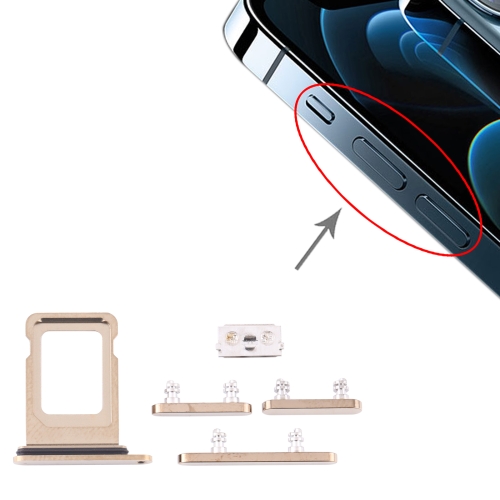 Sunsky Sim Card Tray Side Keys For Iphone 12 Pro Max Gold
