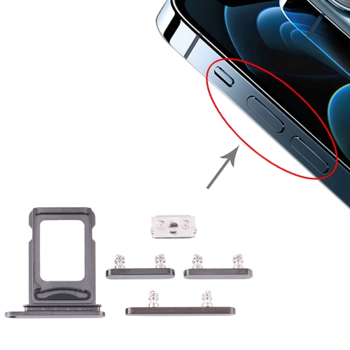 

SIM Card Tray + SIM Card Tray + Side Keys for iPhone 12 Pro Max(Graphite)