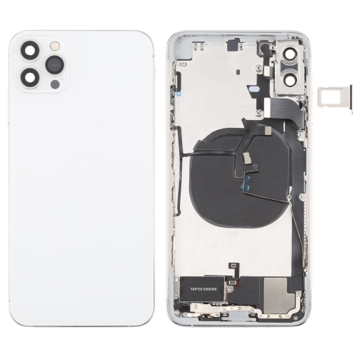 

Back Housing Cover with Appearance Imitation of iP12 Pro Max for iPhone XS Max (with SIM Card Tray & Side Keys & Power + Volume Flex Cable & Wireless Charging Module & Charging Port Flex Cable & Vibrating Motor & Loudspeaker)(White)
