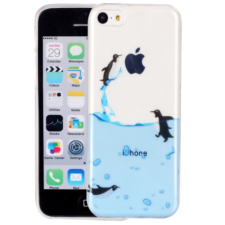 

For iPhone 5C Lovely Penguins Pattern IMD Workmanship Soft TPU Protective Case