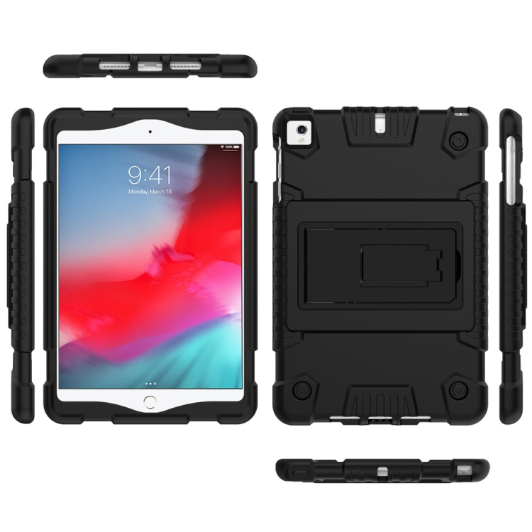 

Full Coverage Silicone Shockproof Case for iPad Mini (2019) & 4 & 3 & 2 &1 , with Holder(Black)