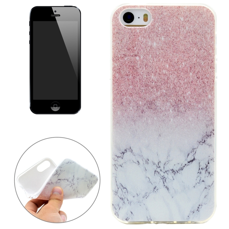 

For iPhone 5 & 5s & SE Marbling Pattern Transparent Soft TPU Protective Back Cover Case