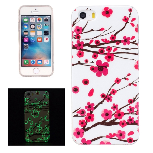 

For iPhone 5 & 5s & SE Noctilucent Plum Pattern IMD Workmanship Soft TPU Back Cover Case