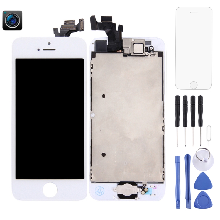 

LCD Screen and Digitizer Full Assembly with Front Camera for iPhone 5(White)