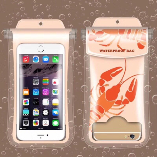

Lightly Lobster Pattern PVC Transparent Universal Luminous Waterproof Bag with Lanyard for Smart Phones below 5.8 inch