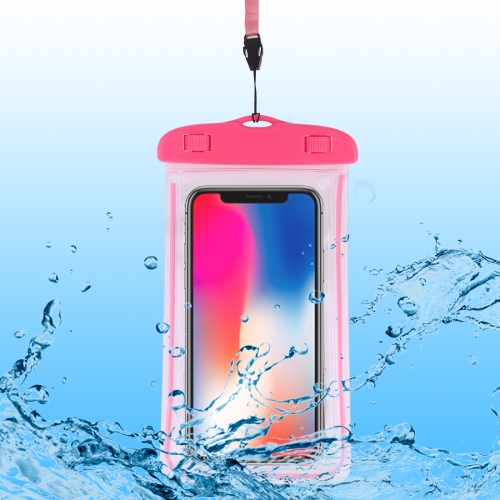 

PVC Transparent Universal Luminous Waterproof Bag with Lanyard for Smart Phones below 6.0 inch (Rose Red)