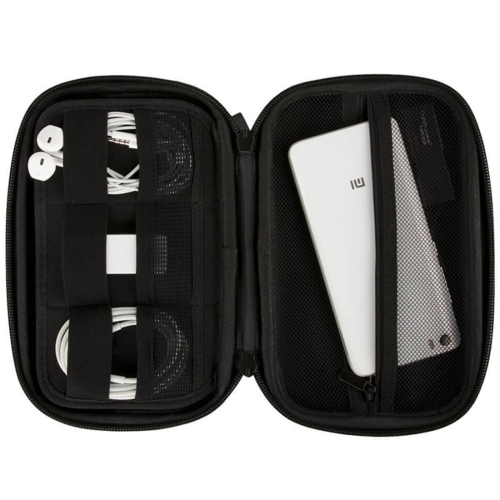 

Original Xiaomi Mobile Power Hard Disk Charger Earphone Portable PU Receiving Case(Black)
