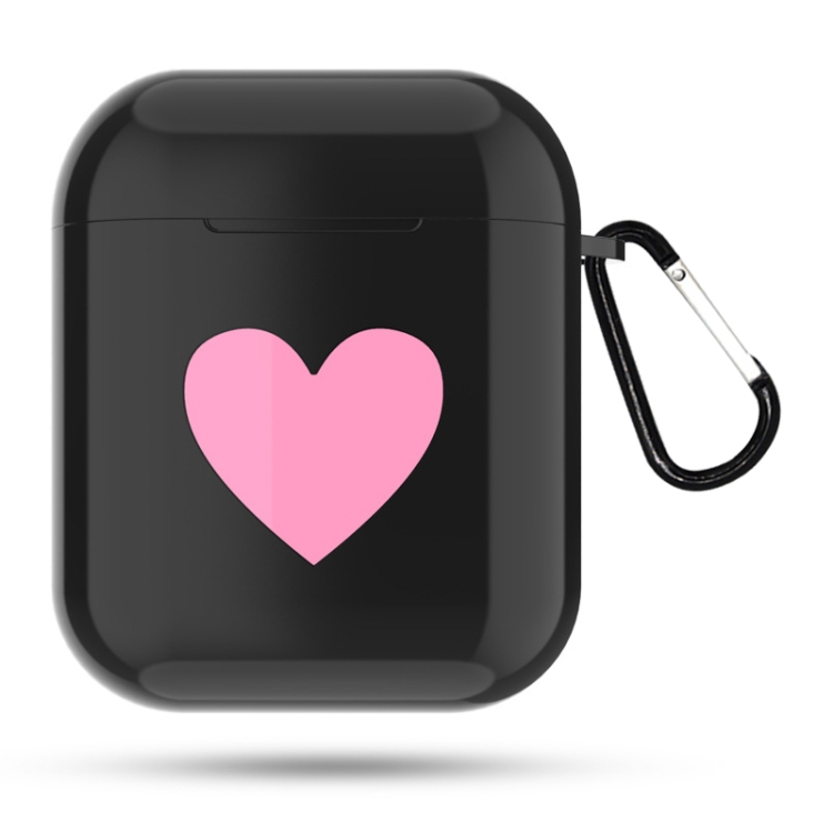 

Heart Pattern Apple Wireless Earphones Charging Box Dust-proof Shockproof Outdoor Protective Case for Airpods(Black)
