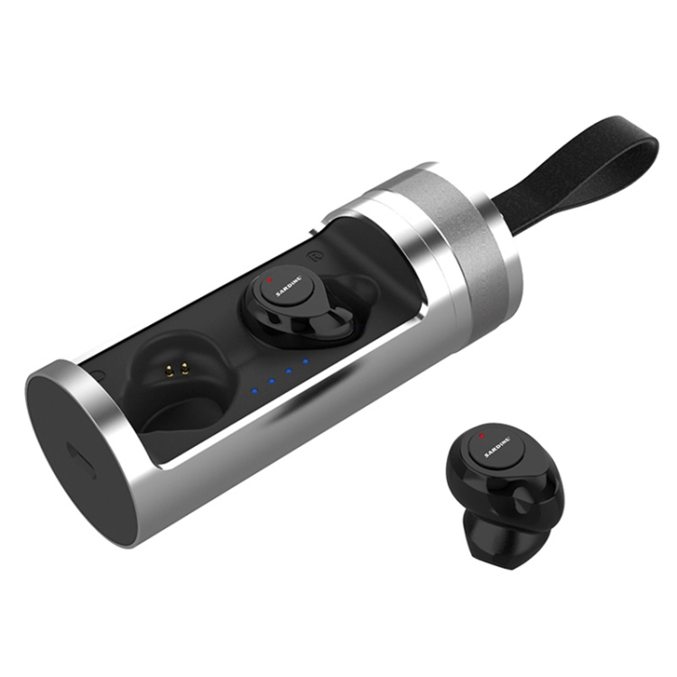 

SARDiNE F8 TWS Bluetooth V5.0 Wireless Stereo Earphones with Charging Box (Silver)