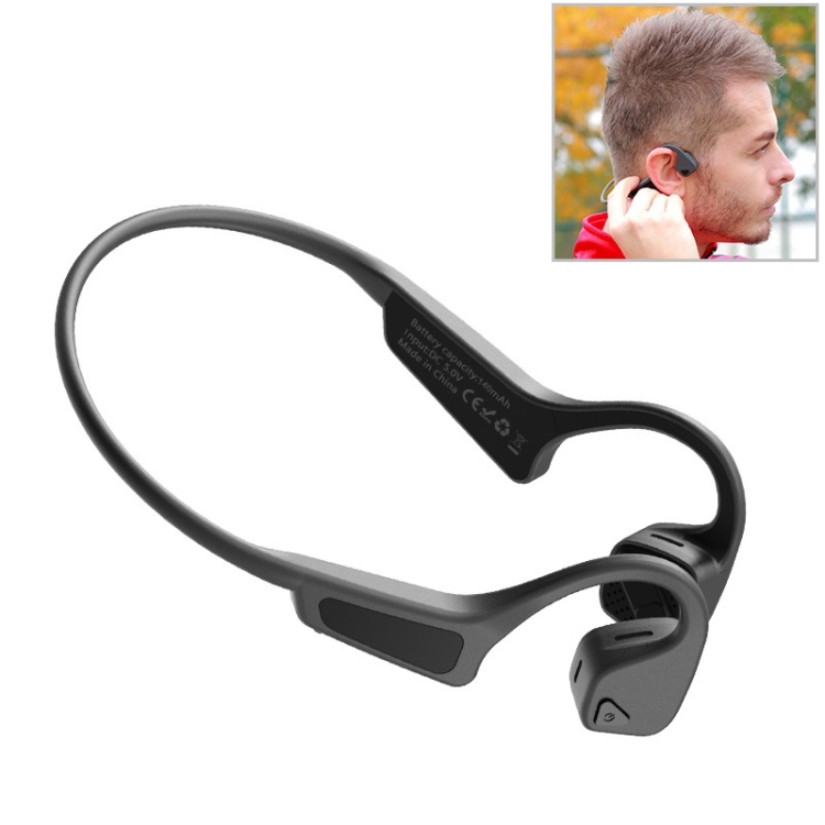 

G18S Bone Conduction Hanging Ear Motion Biaural Bluetooth 5.0 Wireless Headset(Grey)