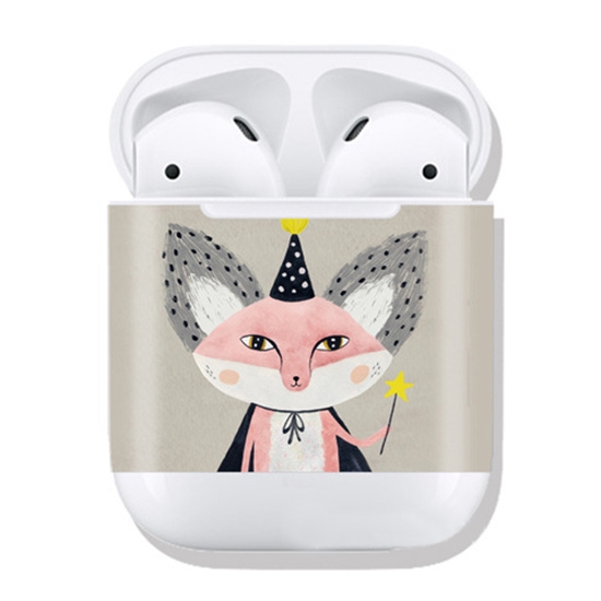 

Fox Pattern Wireless Earphones Charging Box Protective Film Sticker for Apple AirPods 1/2