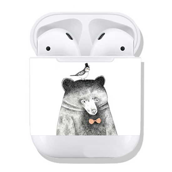 

Polar Bear Pattern Wireless Earphones Charging Box Protective Film Sticker for Apple AirPods 1/2