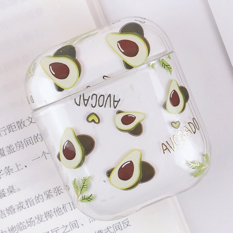 

PC Water Decal Gilding Earphone Protective Case for Airpods 1 / 2, Pattern: Avocado